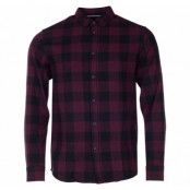 Shirt - Juan Ls Bd Check, Wine Red, L, Solid