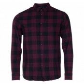 Shirt - Juan Ls Bd Check, Wine Red, Xl,  Solid