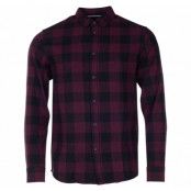 Shirt - Juan Ls Bd Check, Wine Red, Xxl,  Solid