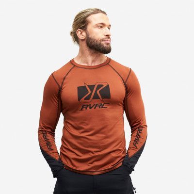 Trail Long Sleeve Tee - Herr - Rusty Orange, Storlek:2XL - Herr>Tröjor>Skjortor&Långärmade Tröjor