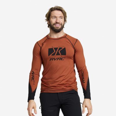 Trail Long-Sleeved Top - Herr - Rusty Orange, Storlek:XL - Herr>Tröjor>Skjortor&Långärmade Tröjor