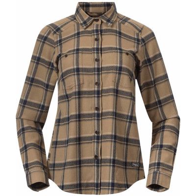 Bergans Women's Tovdal Shirt Warm Sand/Navy Blue Check