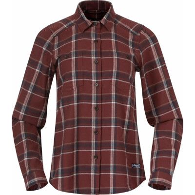Bergans Women's Tovdal Shirt Amarone Red/Dark Shadow Grey Check