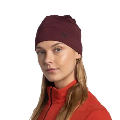 Buff Lightweight Merino Hat Solid Garnet lättvikt