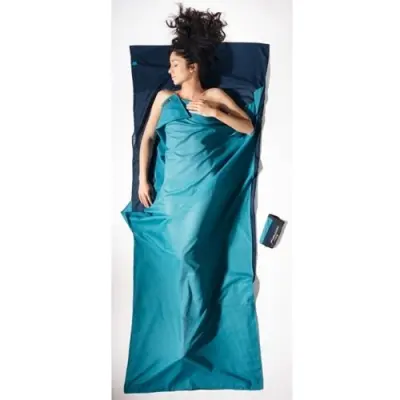 Cocoon Travel Sheet Egyptian Cotton 220X90 Cm Tuareg/Laguna Blue