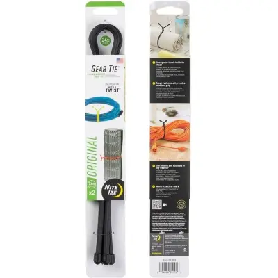 Nite Ize Gear Tie 32-Black 2pk