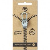 Plastic Zipper XL Silver