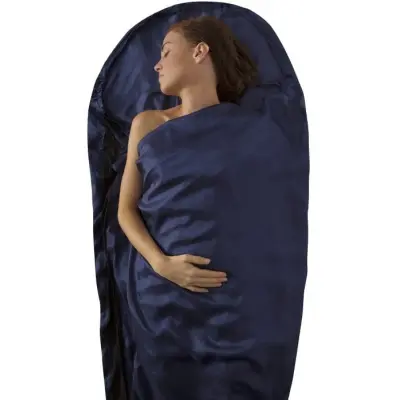 Sea to Summit Sleepliner Silk Stretch Mummy with Hood Navy Blue
