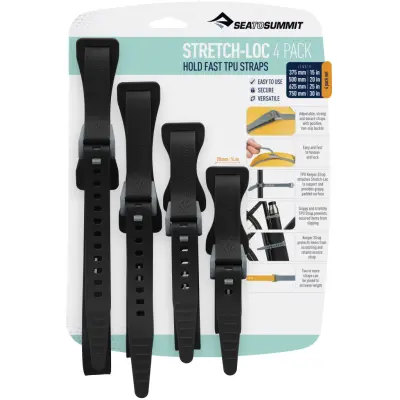 Sea to Summit Strap Stretch-Loc Set 20 mm 4-pack Black