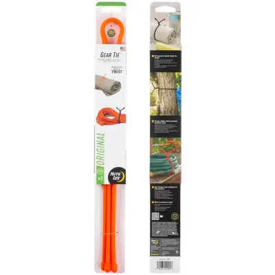 Nite Ize Gear Tie 32-Bright Orange 2pk