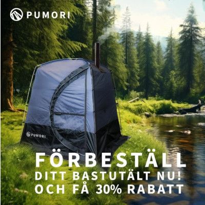 Pumori Bastutält inkl kamin - ett stort fönster