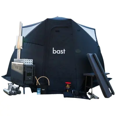 Bast Sauna Björk PREMIUM Bastutält&Kamin 8-10 p