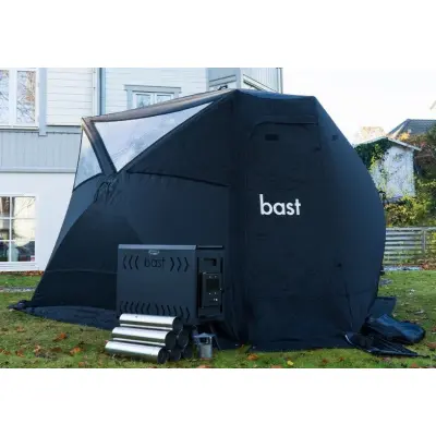 Bast Sauna Näver BASIC Bastutält&Kamin 4-6 personer Black