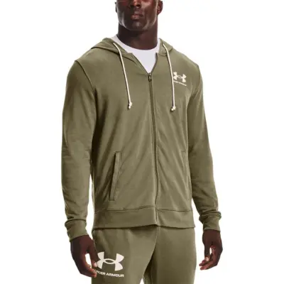 Under Armour Rival Terry LC FZ Tent/Onyx White