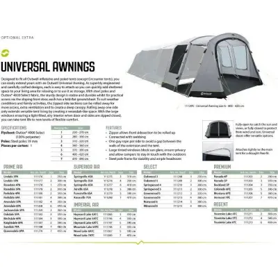 Outwell Universal Awning Size 3 Black/Grey