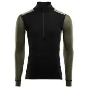 Aclima M's WoolNet Hybrid Mockneck Jet Black/Olive Night/Dill