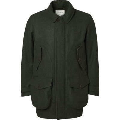 Chevalier Men's Burley Chevalite Wool Coat Dark Green Melange