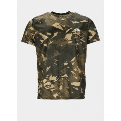 M Reaxion Amp Crew, Kelp Tan Tnf Camo Print, M,  Tränings-T-Shirts