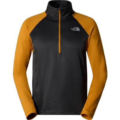 The North Face Men's 1/4 Zip Run Fleece Asphalt Grey Heather/Citron Yellow