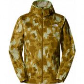 The North Face Men's Mountain Athletics Printed Hooded Wind Jacket Amber Green Painted Mountains Print