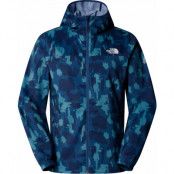 The North Face Men's Mountain Athletics Printed Hooded Wind Jacket Summit Navy Painted Mountains Print