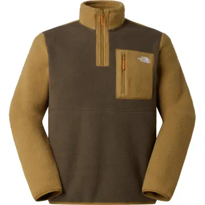 The North Face Men's Yumiori 1/4 Zip Fleece Jacket New Taupe Green/cedar/d