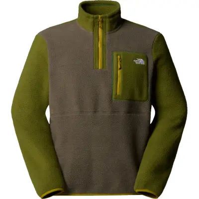 The North Face Men's Yumiori 1/4 Zip Fleece Jacket New Taupe Green/Woodland Green/Deep Dijon