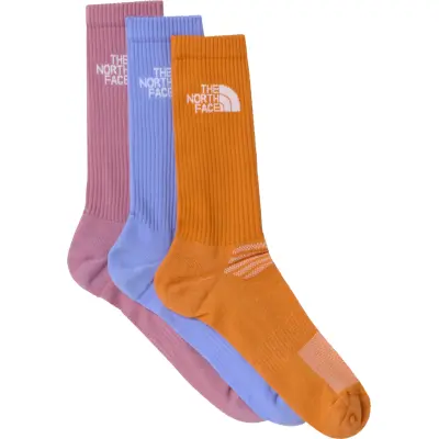 The North Face Multi Sport Cushion Crew Socks 3-Pack Periwinkle Glow/Dust Orange/Hush Lavender