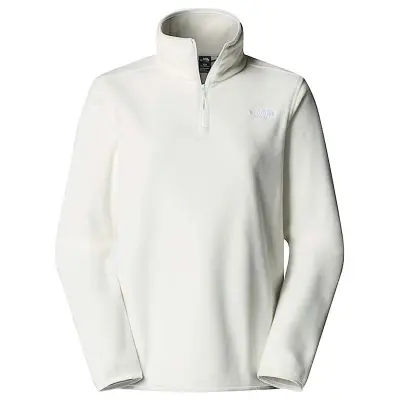 The North Face W Glacier Fleece 1/4 Zip Jacket White Dune - XL