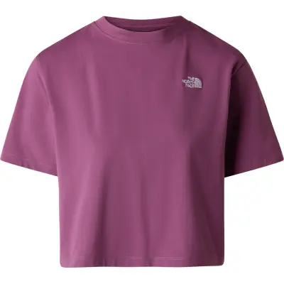 The North Face Women's Evolution Simple Dome Crop Relaxed Short Sleeve T-Shirt Chroma Purple
