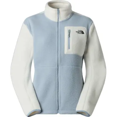 The North Face Women's Yumiori Full Zip Fleece Jacket Frost Grey/White Dune/Frost Grey