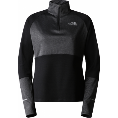 The North Face Women's 1/4 Zip Run Fleece TNF Black/Asphalt Grey Light Heather