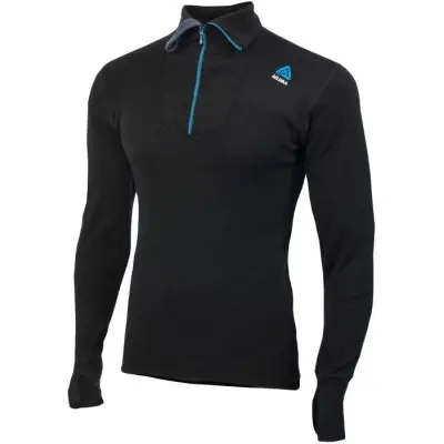Aclima DoubleWool Polo Shirt Zip Man Jet Black