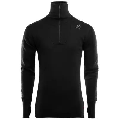 Aclima DoubleWool Polo Shirt Zip Man Jet Black/Marengo