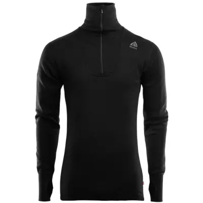 Aclima DoubleWool Polo Shirt Zip Man Jet Black/Marengo
