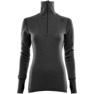 Aclima DoubleWool Polo Shirt Zip Woman Marengo/Jet Black