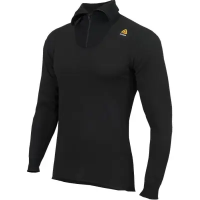 Aclima Hotwool 230 Polo Zip Unisex Jet Black