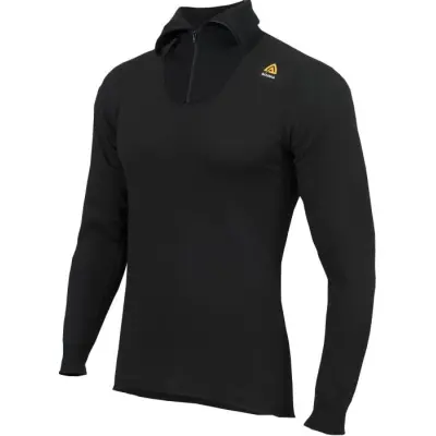 Aclima Hotwool 230 Polo Zip Unisex Jet Black