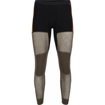 Aclima Men's WoolNet Hybrid Longs Jet Black/Tarmac/Gold Flame