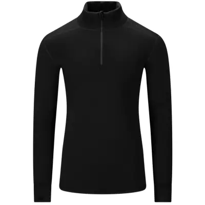 Aclima M's Fleecewool V2 Polo W/ Zip Jet Black