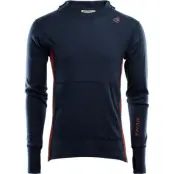 Aclima M's WarmWool Hood Sweater Navy Blazer/Red Ochre