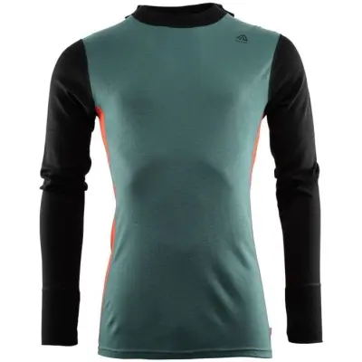 Aclima M's WarmWool Hood Sweater North Atlantic / Jet Black / Red Clay