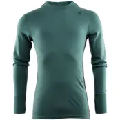 Aclima M's WarmWool Hood Sweater North Atlantic / Jet Black