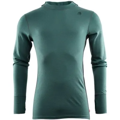 Aclima M's WarmWool Hood Sweater North Atlantic / Jet Black