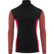 Aclima WarmWool Mock Neck with Zip Man Jet Black/Spiced Apple/Jester Red