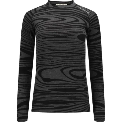 Aclima Women's WarmWool Crewneck Black Motion