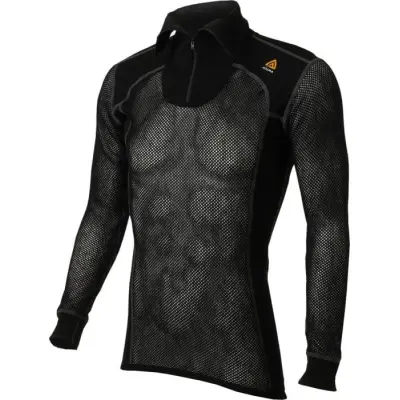Aclima WoolNet Polo Shirt with Zip Man Jet Black