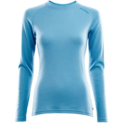 Aclima W's WarmWool Crewneck Azure Blue