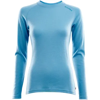 Aclima W's WarmWool Crewneck Azure Blue