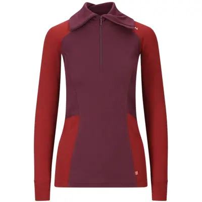 Aclima W's Warmwool Polo Fig/Red Dahlia